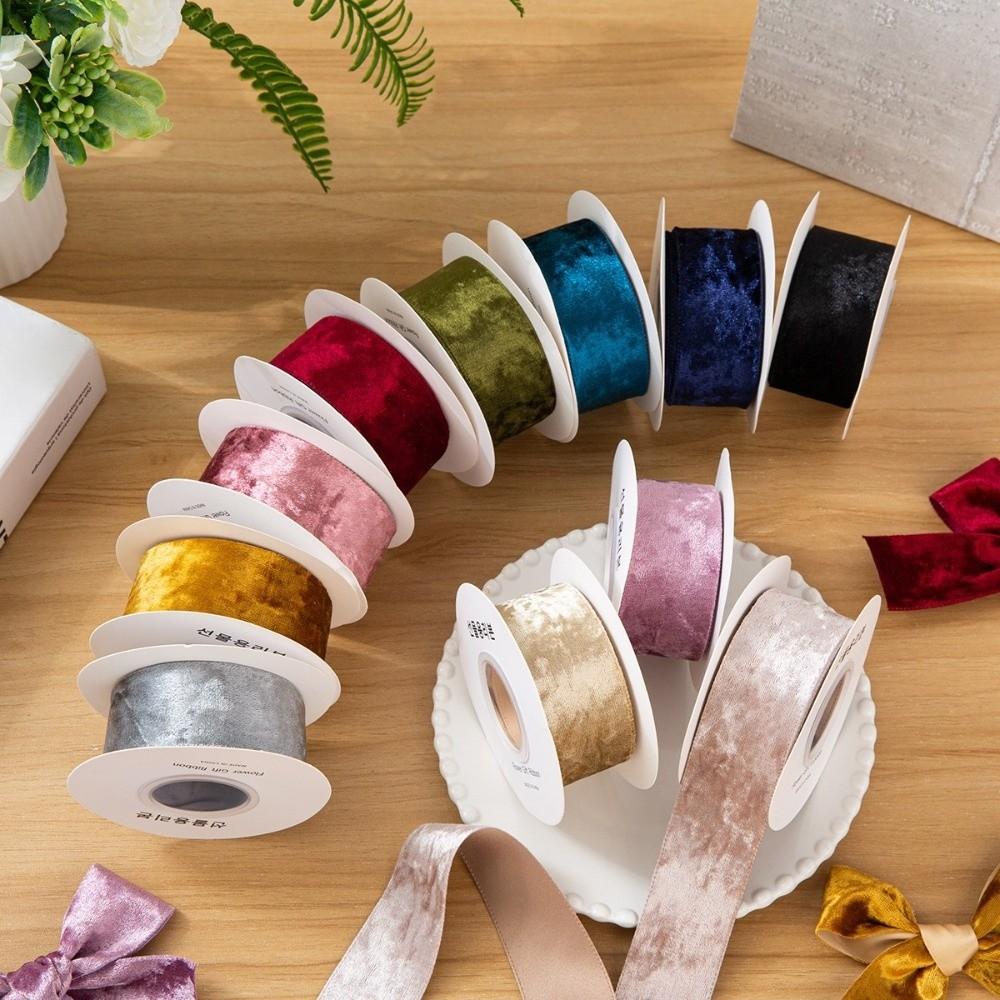 Crushed Velvet Velvet Wired Ribbon 3.8cm Width Gift Wrapping Ribbon Gift Wrapping Christmas Tree