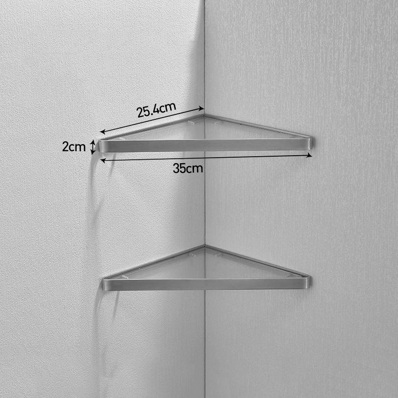 Nickel/Black Bathroom Corner Rack 304 Stainless Steel Shower Room Glass Shelf Wall-mounted Bath Storage Rack Triangle Rack