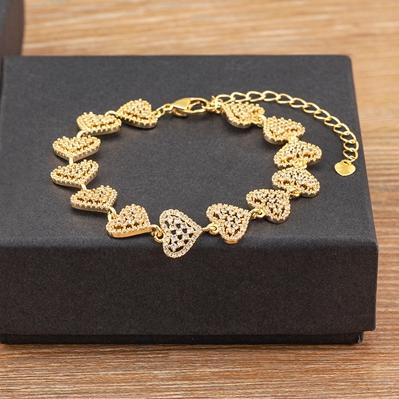 Nidin New Arrival Elegant Flower/Airplane/Star/Heart Shape Shiny Zircon Chain Bracelets Adjustable Accessories Jewelry For Women