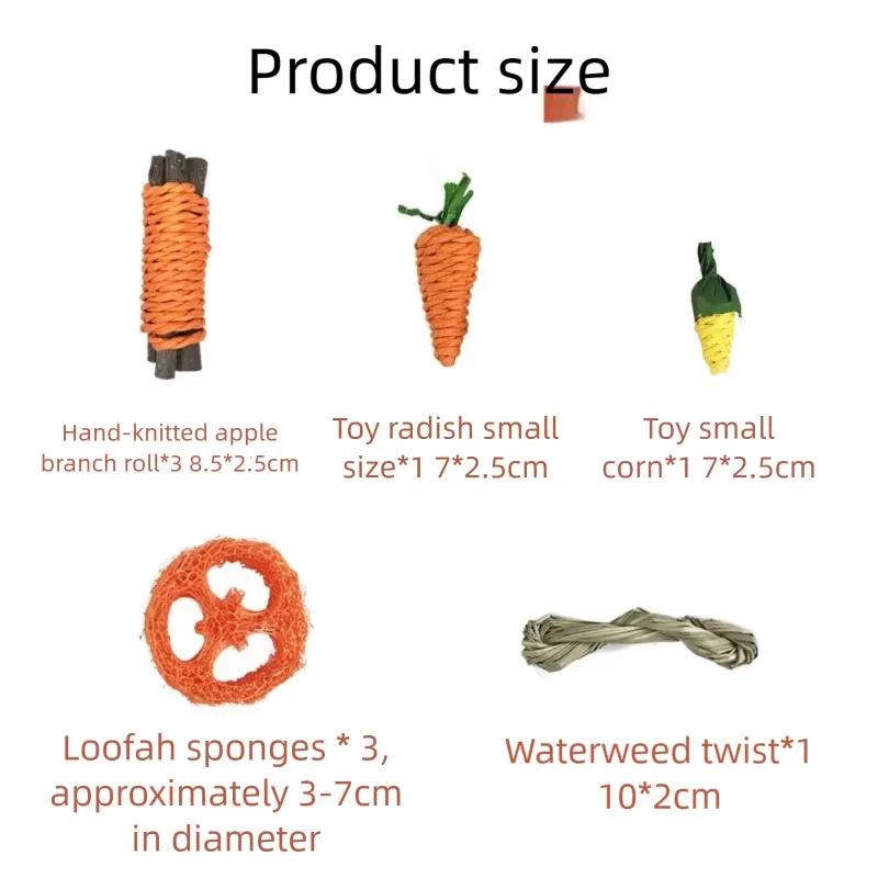 Pet Rabbit Guinea Pig Dragon Cat Fun Toy Hamster Rabbit Rabbit Tooth Grinding Set Pet Tooth Grinding Snacks XCWJ112