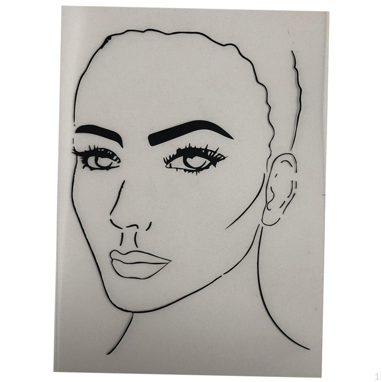 

Face Makeup Practice 210mm×297mm Reusable Display Tool Painting Stencils Salon Style B