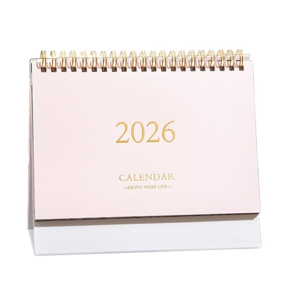 Kleiner Schreibtischkalender Dickes Papier Kreativer Stil Tägliche Planungsutensilien Mini-Design Spiralbindung Faltbarer Kalender Heimgebrauch