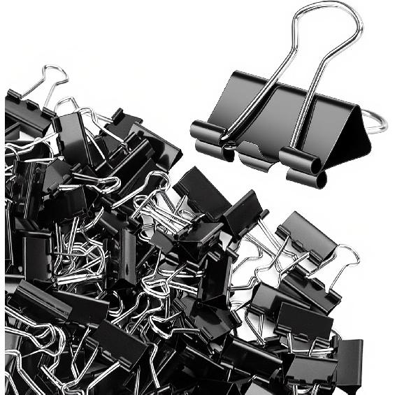 120 Pack Mini Binder Clips, Black Binder Clips, Small Paper Clips 15mm 5/8 Inch. Micro Size Office Clips for Home School Office and Business.