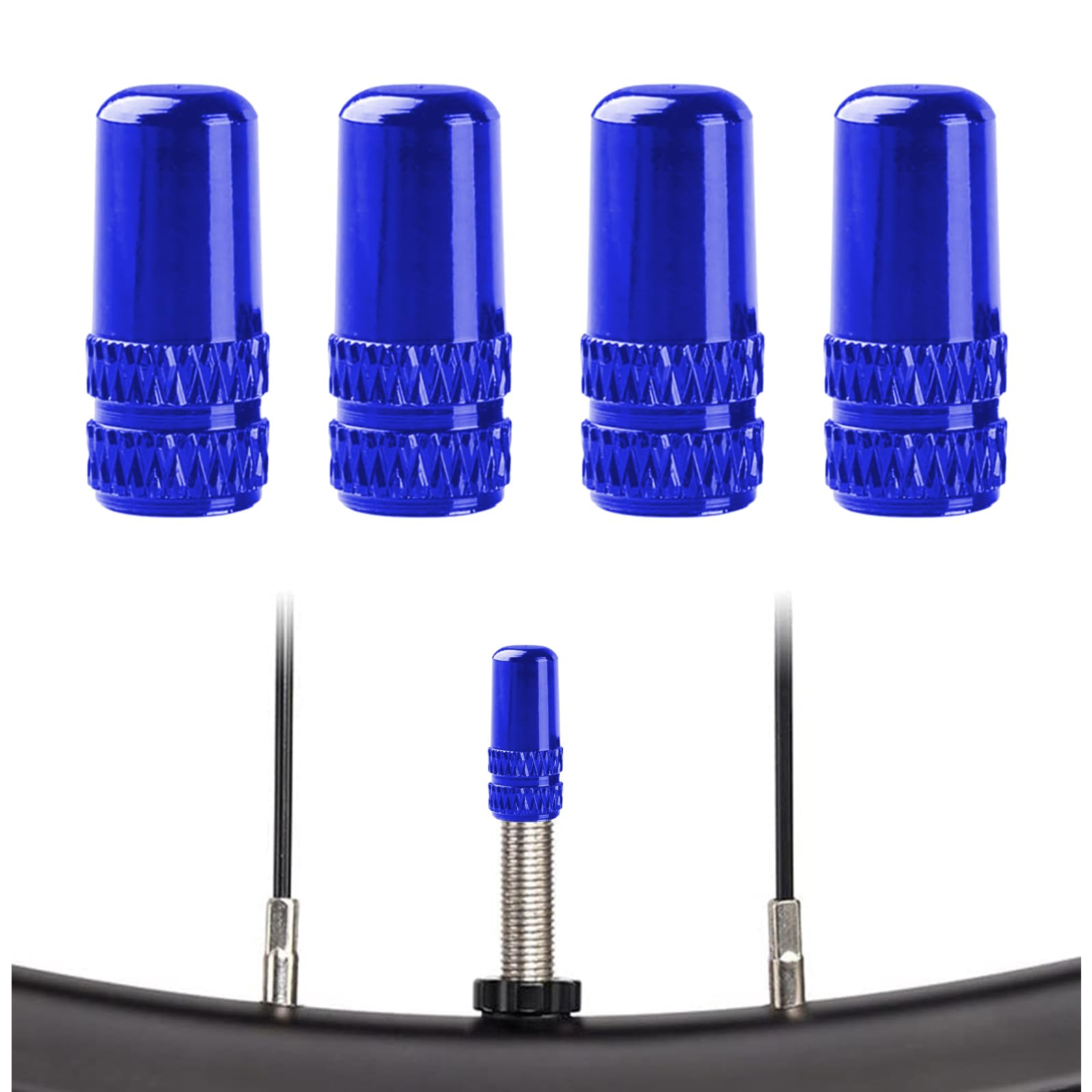 Bicycle Presta Valve Cap Set of 4 Aluminum Alloy Tire