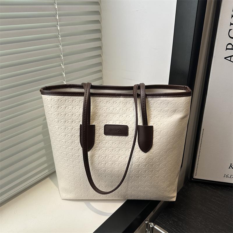 

Новая летняя модная сумка-тоут большой емкости, контрастная повседневная сумка через плечо, универсальная сумка для покупок