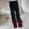 Girls' Autumn/Winter Fleece-Lined Stripe Leggings - Thick, Warm Nine-Point Pants