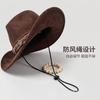 Retro Western Cowboy Hat for Men & Women - Wide Brim, Sun Protection, Ethnic Style Jazz Fedora