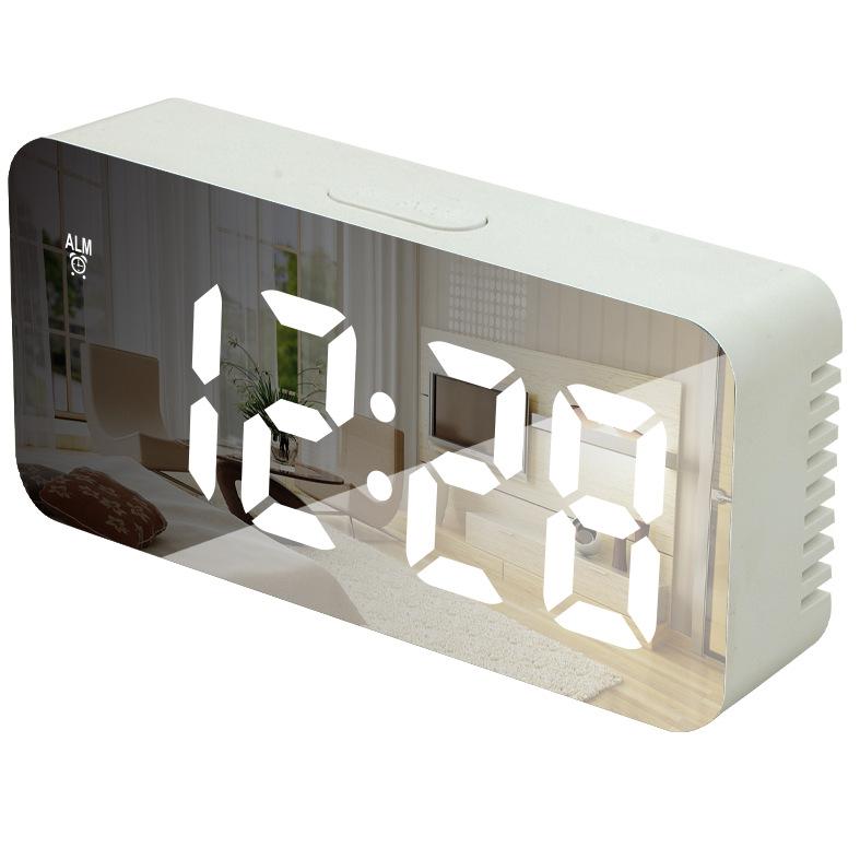 Mirror LED fashion electronic clock simple intelligent smart silent luminous digital desk clock ins