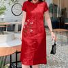 ZANZEA Women Casual Round Neck Short Sleeve Floral Print Dress