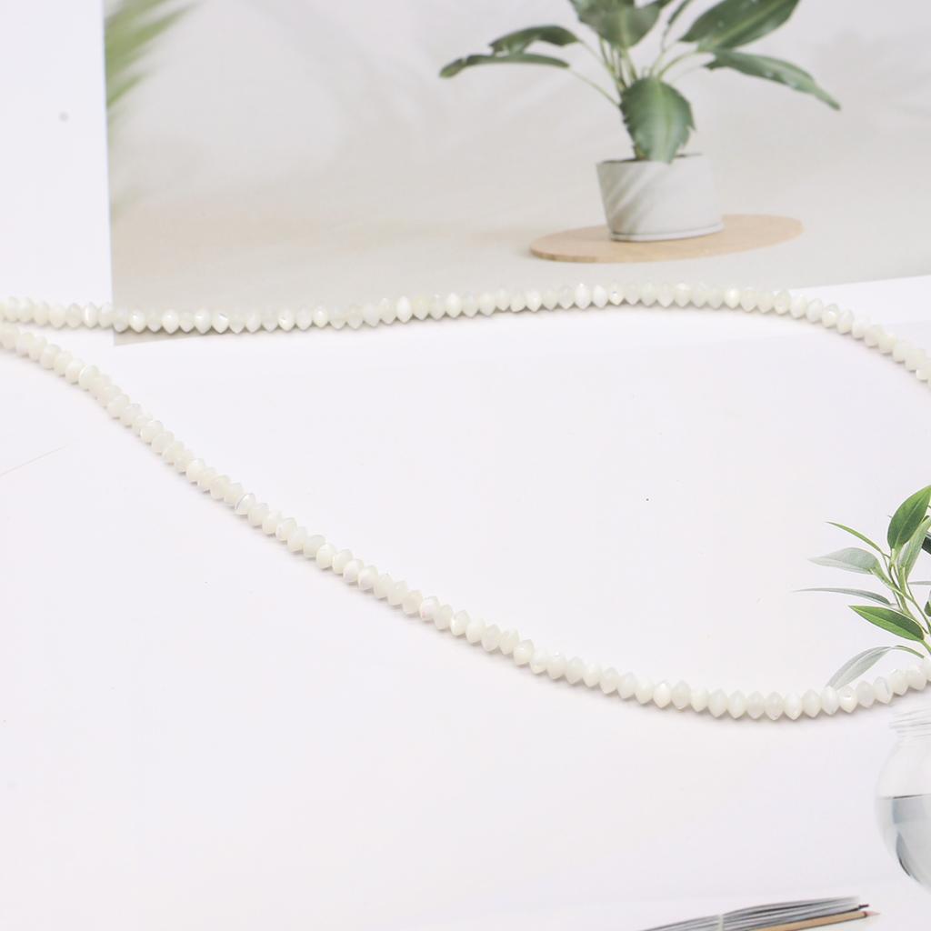 1String, White Yellow Natural Shell Beads for Jewelry Making DIY Necklaces, Bracelets Anklets Accessory, Unique Gifts for Halloween, Christmas 38cm