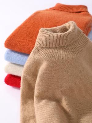 Suéter de Cachemir para Niños: Jersey de Punto Grueso de Color Sólido para Niños y Niñas (Otoño invierno)