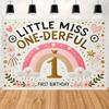 2D One-Derful 1st Birthday Backdrop Rainbow Floral Photography Background