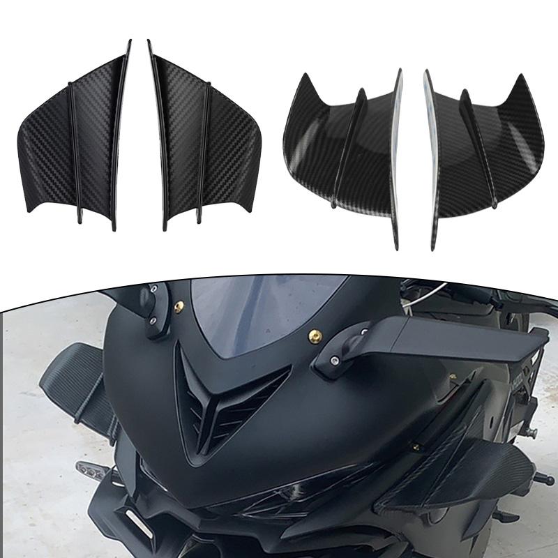 Universal Motorcycle Aerodynamic Winglet Carbon Fiber Style Side Wing Spoiler for Yamaha R15 R3 R6 BMW S1000RR Honda CBR,Easy Adhesive Install