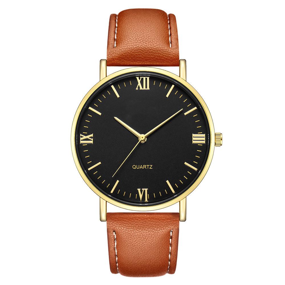Men'S Roman Scale Ultra-Thin Quartz Belt Watch, Versatile Simple Casual Men'S Watch Student Watch