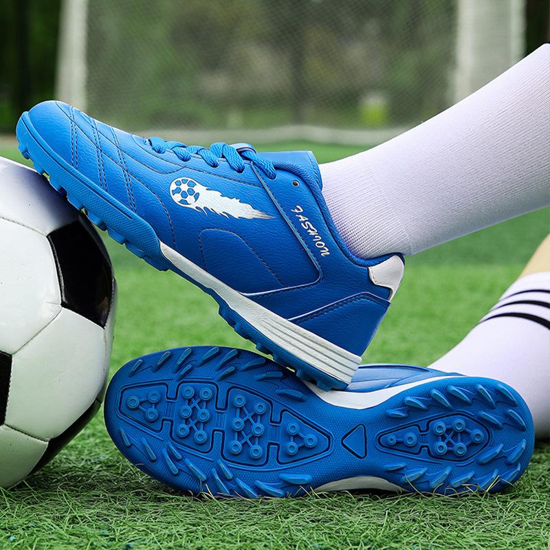 Boys Large Size Autumn and Winter New Leather Outdoor Sports Football Shoes Girls Soft and Lightweight Running Shoes