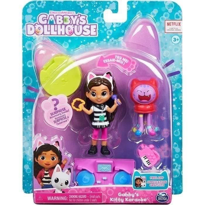 Gabby et la maison magique - pack 2 figurines et accessoires karaoké - spin master
