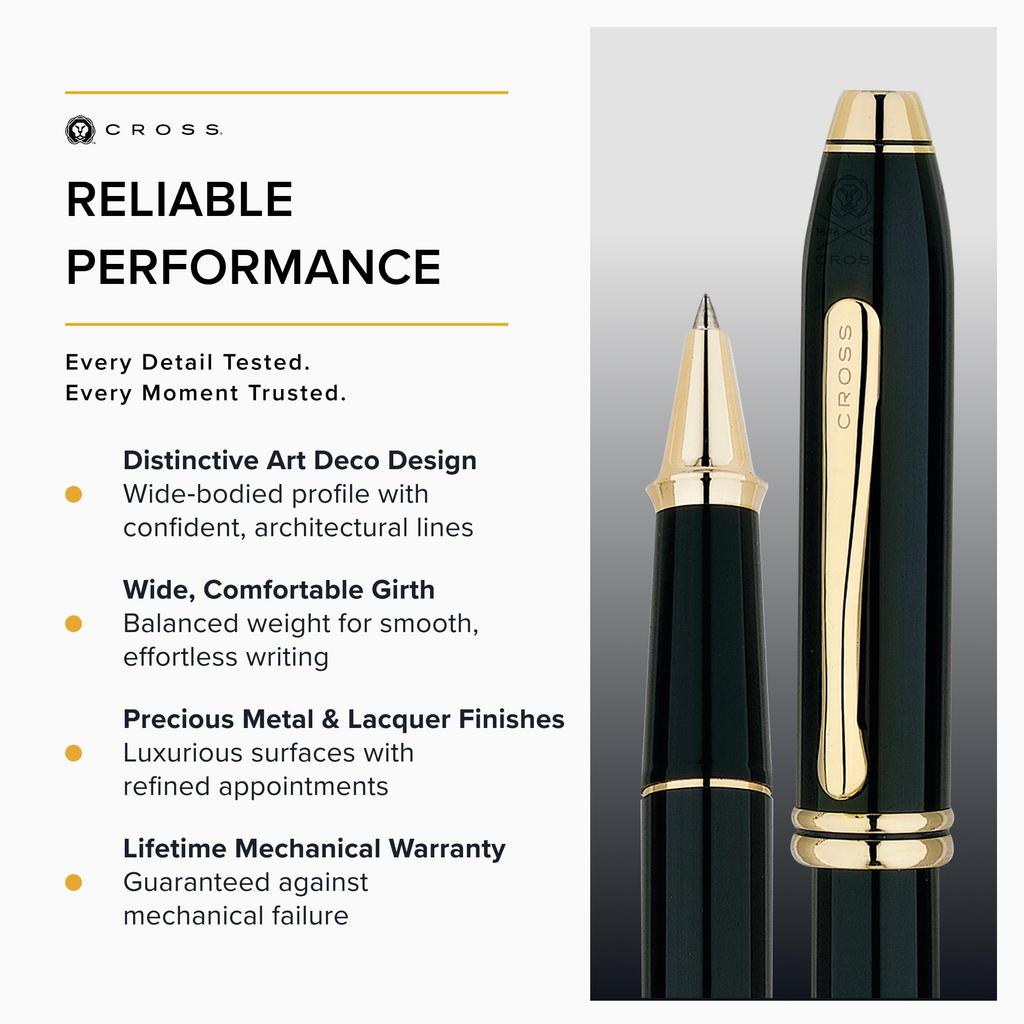 Cross TownzeNt Selectip Gel Ballpoint Pen Black Lacquer 575