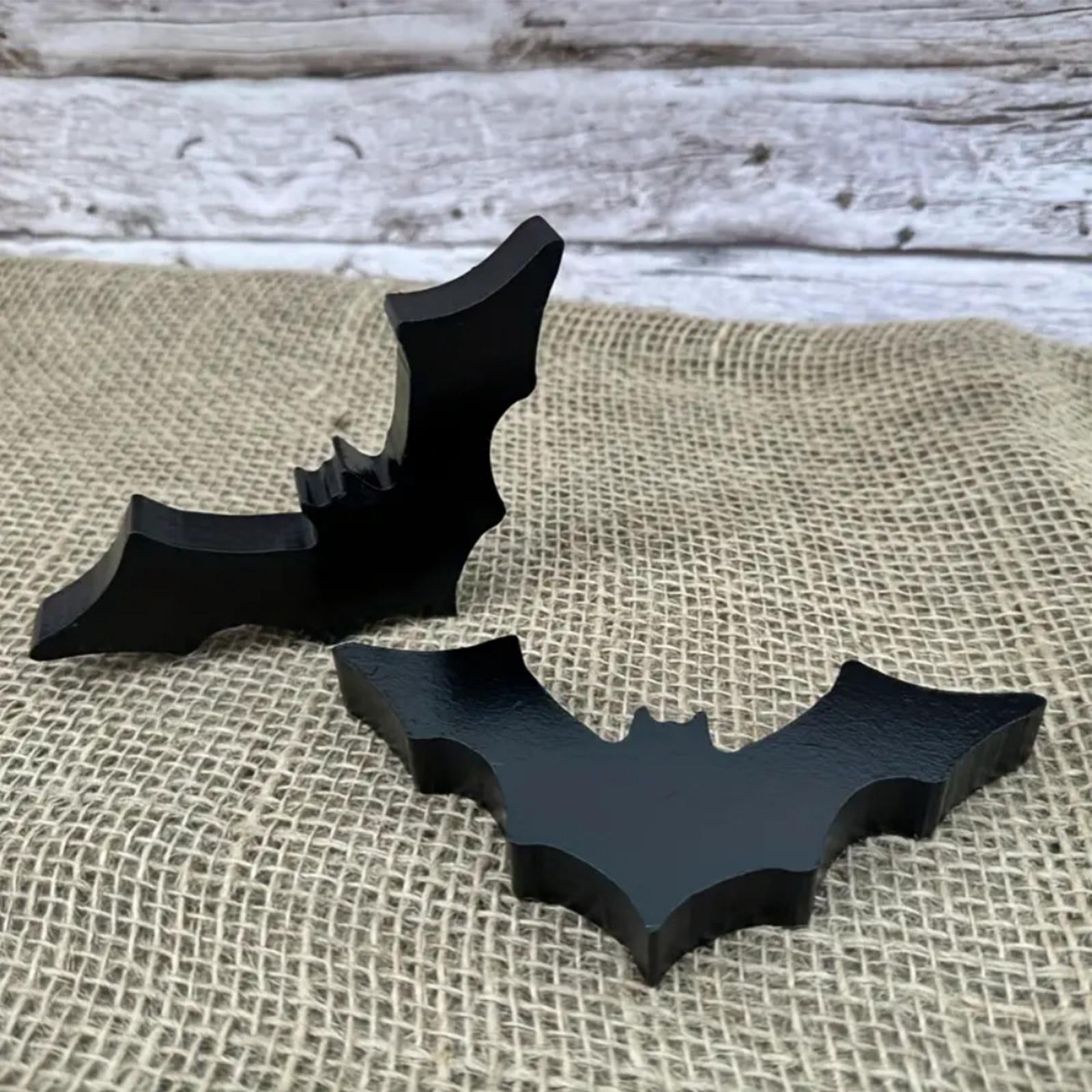 

2025 Halloween Black Wooden Ornament Party Halloween Atmosphere Home Decoration Bat Ornament Crafts 2pcs чёрный