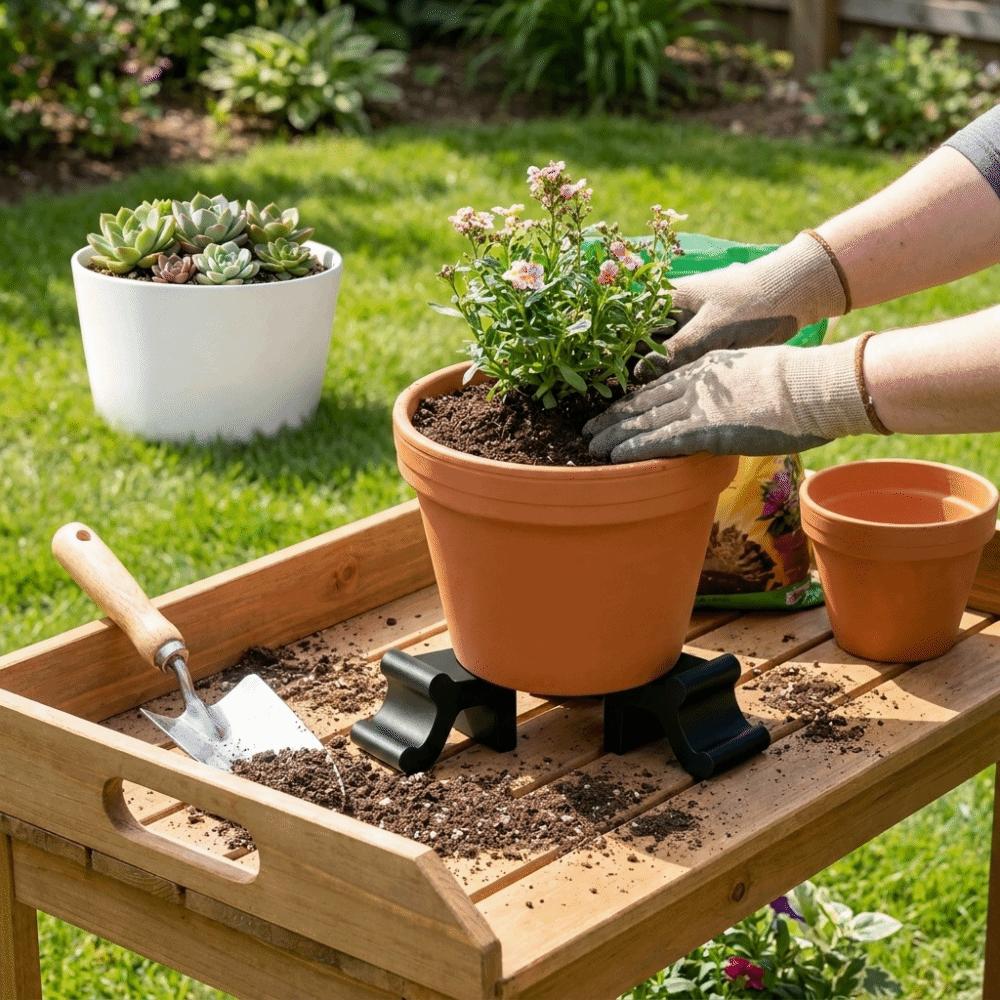 3 STUKS Decoratieve Bloempotstandaards 3D Geprinte Plantenpot Verhoger Voorkom Rot Plantenpot Ondersteuningen Tuin