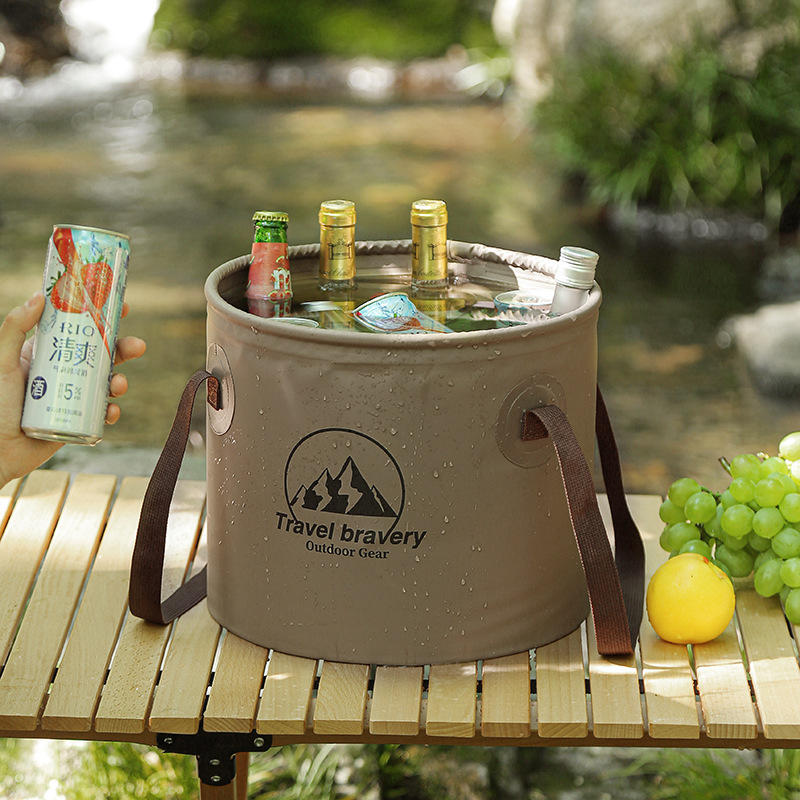 10L Camping Bucket Waterproof Water Storage Bucket Portable Water Bag Foldable Basin With Handle Camping Supplies