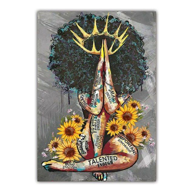 Graffiti-Kunst, abstrakte Figur, Leinwandmalerei, Kronengöttin, Wandkunst, Poster, einzigartige Frisur, sexy Mädchen, Heimdekoration, Wandbild, kein Rahmen