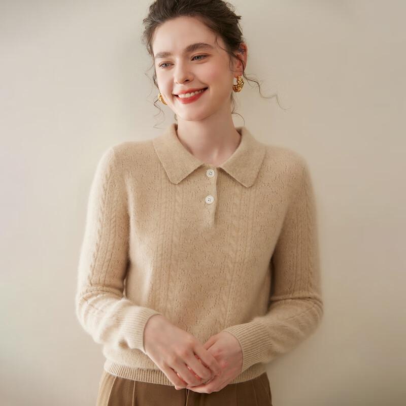 Women's 100% Cashmere Polo Neck Sweater