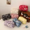 Plush Girl Heart Makeup Bag Portable Travel Storage Organizer With Hanging Loop For Students