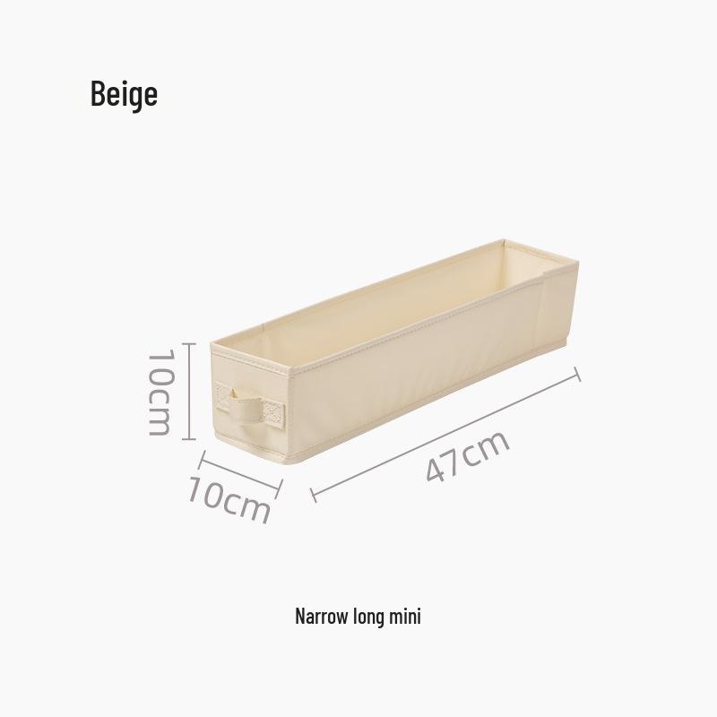 Anqin Foldable Narrow Storage Box - White Fabric Four Seasons Soft Box - Narrow Series
