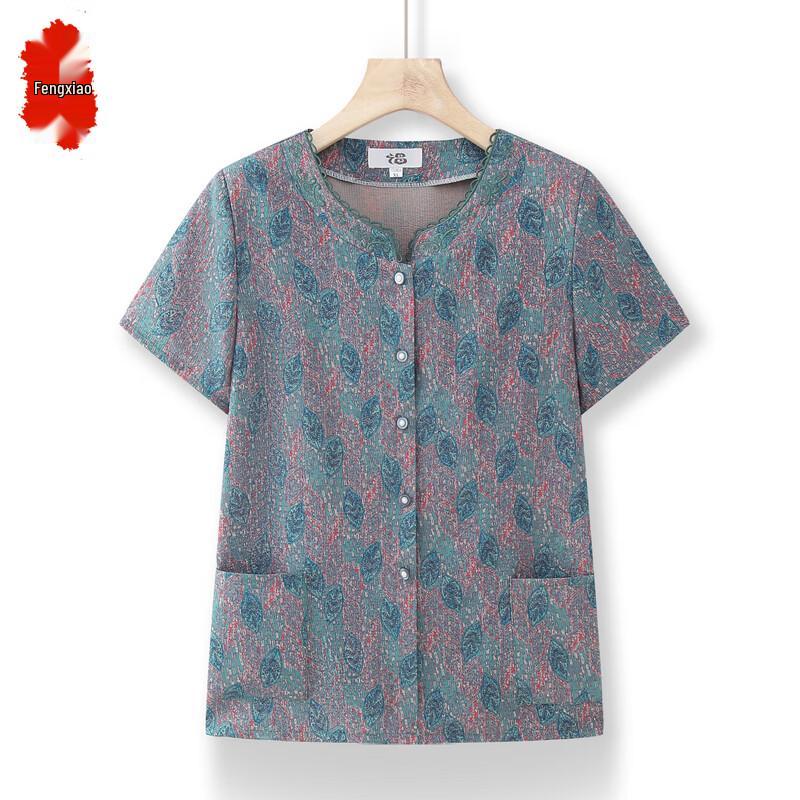 Elderly Women's Summer Short-Sleeve Shirt Set