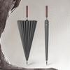24 Bone Fiber Lotus Bone Wooden Handle Umbrella Men's High-grade Business Thickened Strong  Straight Long Handle Umbrella
