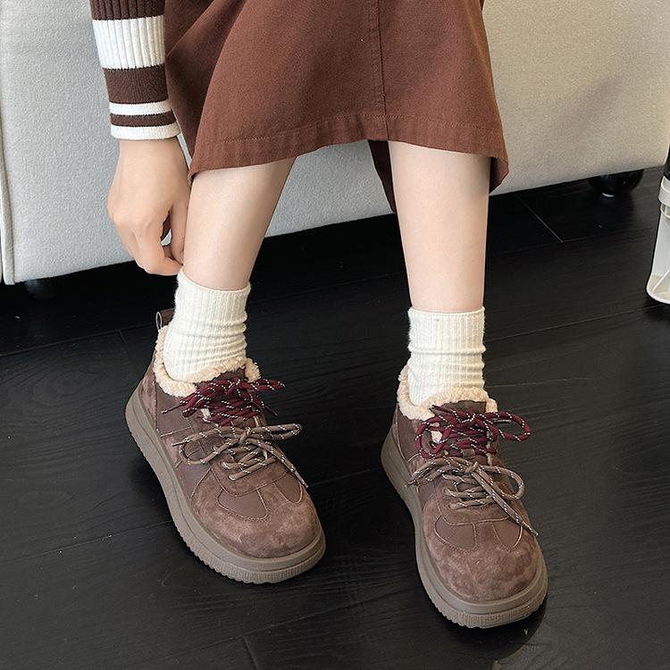 

Меховые интегрированные сноубутсы женские низкие новые ботинки для сноуборда зимняя одежда кожаные бархатные хлопковые ботинки 40