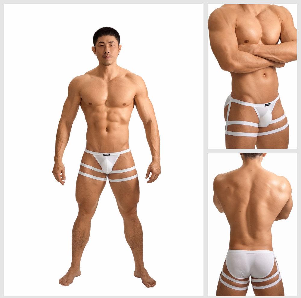 GTOPX MAN Men's Strappy Low-Waist Triangle Briefs with U-Convex Pouch - Sexy, Sweat-Absorbent Tie-Up Underwear.