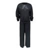 2 Pcs/Set Women Top Pants Suit Sequin Round Neck Long Sleeves with Elastic Cuffs Elastic High Waist Wide Leg Trousers Set Daily Casual Commuting