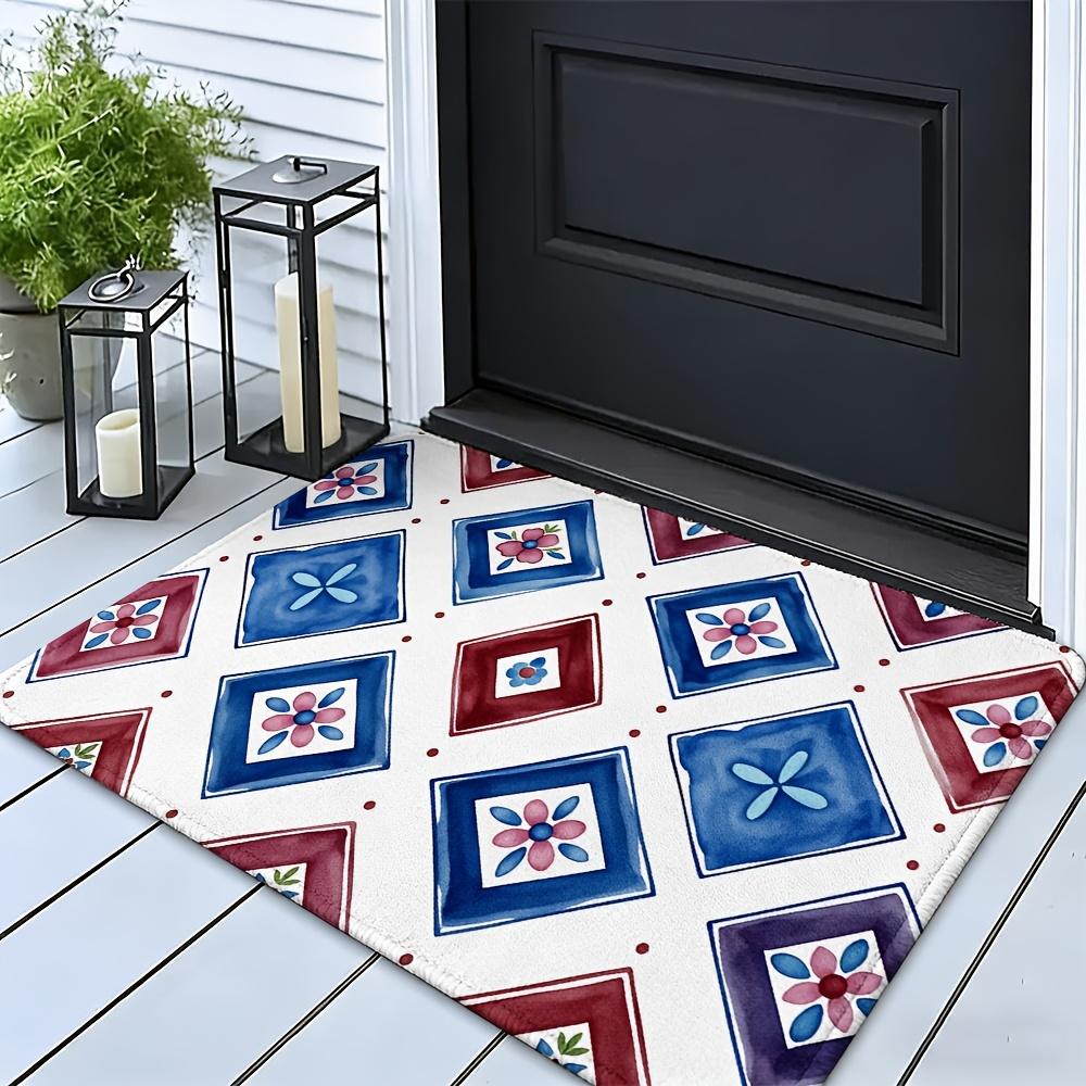 Decorative Entrance Doormat Mat Floral Pattern Area Rug Home Decor Indoor Outdoor Welcome Mat Utility Mat 40x60cm Cute Rug for P