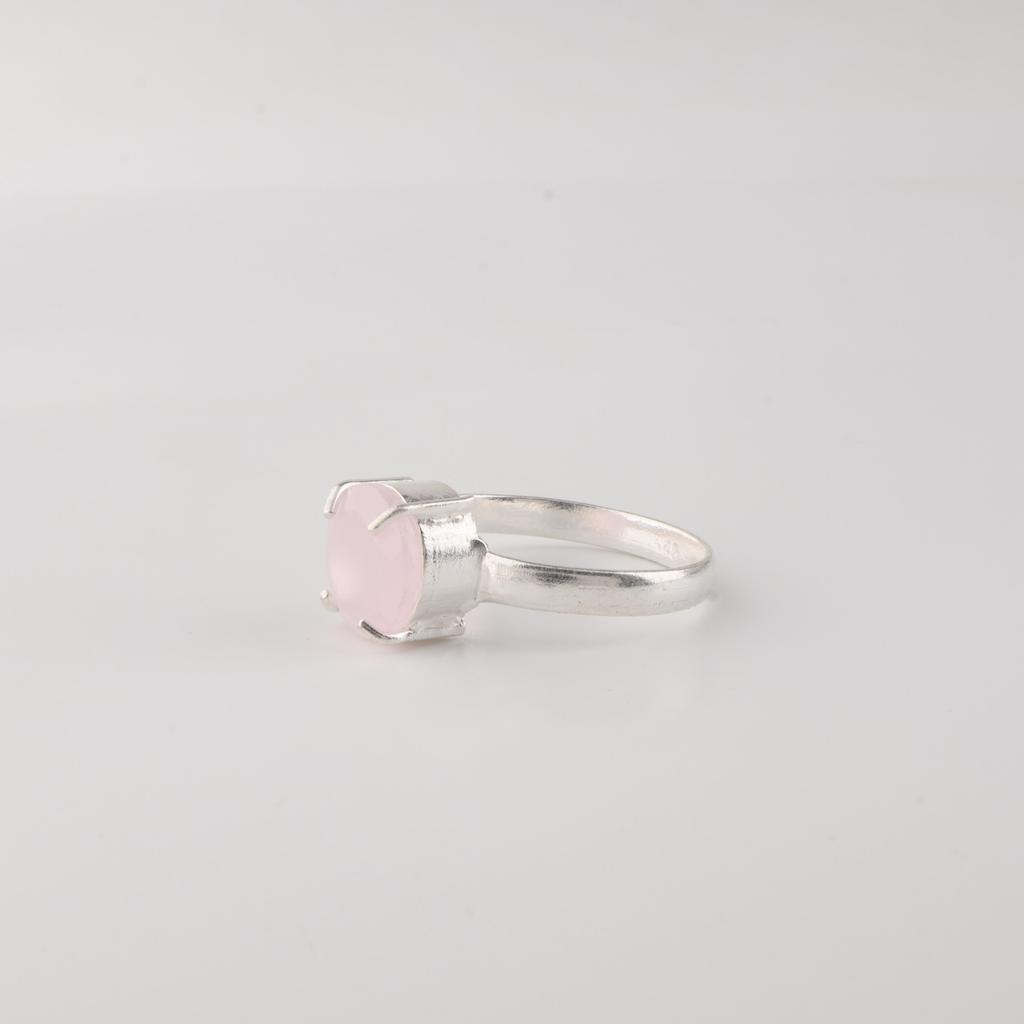 Rose Chalcedony Gemstone 925 Sterling Silver Handmade Designer Women Ring For Gift  RR-72-21