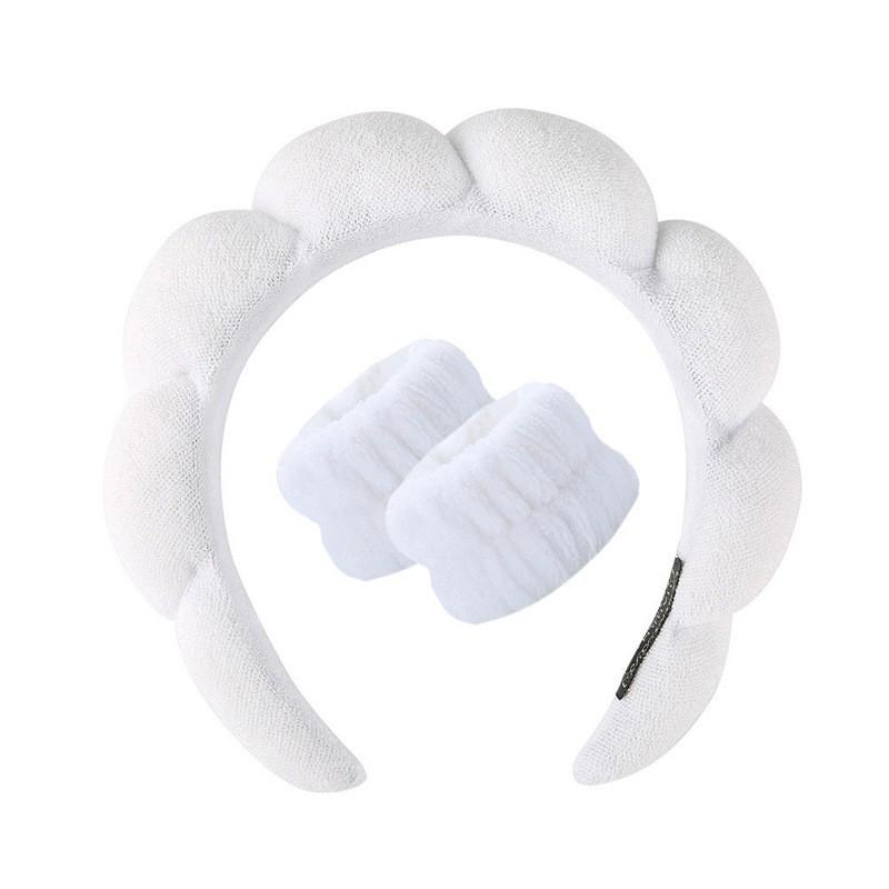 Hairband, Face Washing Wristband Set, Sponge Makeup And Skincare Headband, Fluffy Headband, Anti Slip Headband, Cute Anti Slip Jewelry Gift