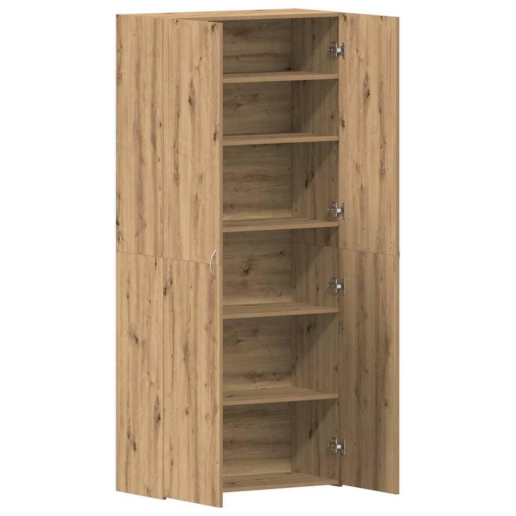 Shoe Cabinet with Shelf Brown 80 x 35.5 x 180 cm Engineered Wood