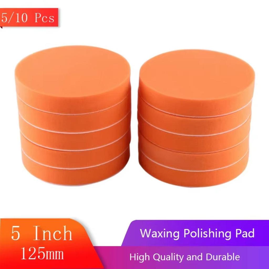 5/10pcs Car Polishing Pads Flat Foam Sponge Waxing Pad Kit Tool For Car Polisher Buffer Auto Beauty Care Buffing Pads
