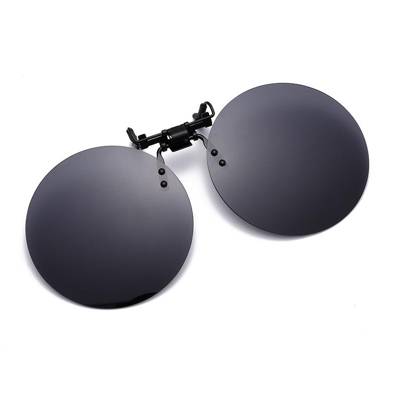 Retro Polarized Clip-On Sunglasses for Men & Women - Round Metal Flip-Up Prescription Glasses