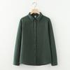 Cardigan da donna a maniche lunghe con colletto a punta autunnale primaverile, colore unito, filato a doppio strato, camicia base, camicette e camicie