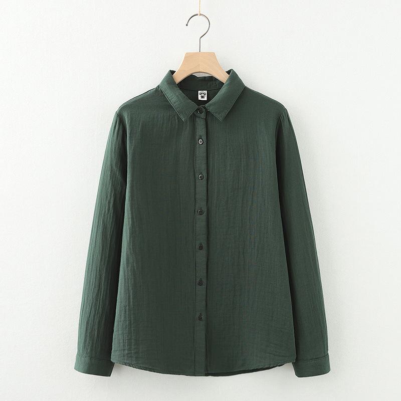 Cardigan da donna a maniche lunghe con colletto a punta autunnale primaverile, colore unito, filato a doppio strato, camicia base, camicette e camicie