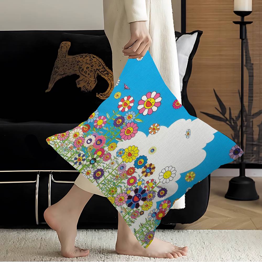 T-Takashis M-Murakamis Cartoon Lucky Dragon Pillow Cover Sofa Cushion Cover Home Room Decoration Children Gift