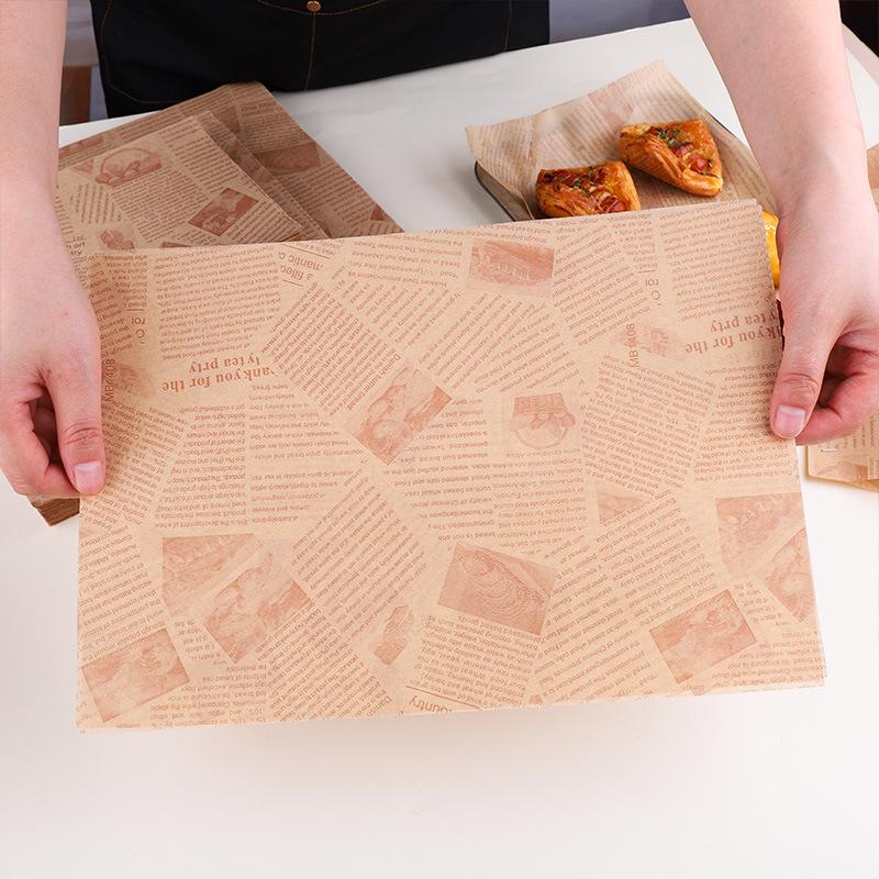 American Greaseproof Oil-Proof Food Grade Rectangular Paper Liner for Takeout Boxes and Snack Trays