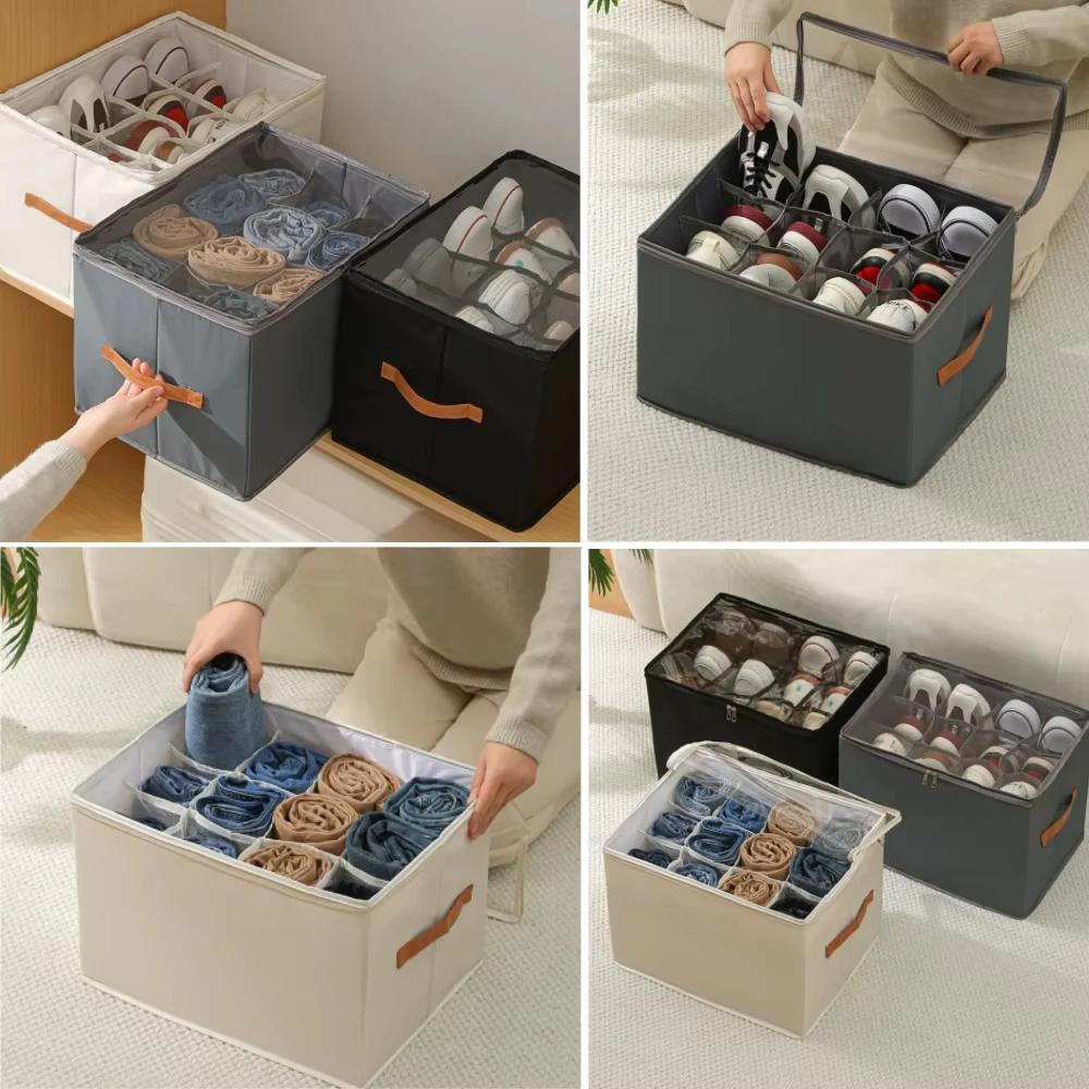 Foldable Shoe Storage Box - Dust-Proof Organizer for Shoes, Space-Saving Shoe Cabinet