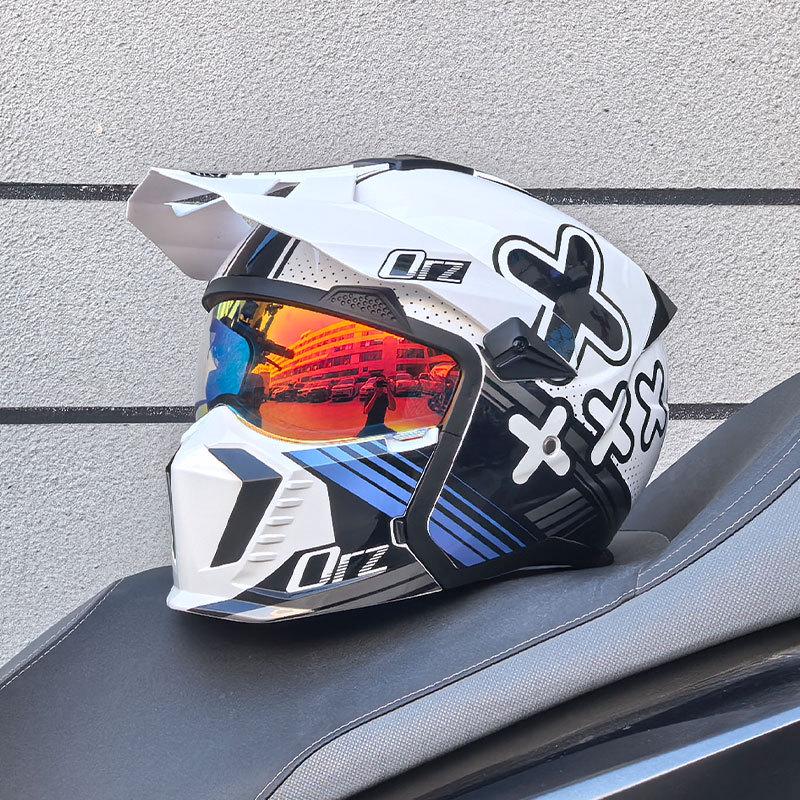 Orz Black Warrior Retro Motorcycle Helmet - Versatile Half/Full Helmet for Men & Women