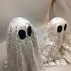 Sequin Fabric Ghost Tabletop Decor Halloween Shiny Ghost Figurine for Halloween Bedroom Desktop Home Decor