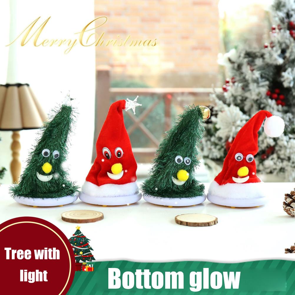 Singing and Dancing Santa Claus Hat Electric Christmas Tree Xmas Hat Swing Musical Toy Luminous Toy Christmas Gift for Children
