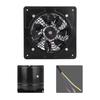 190mm 40W 220V Wall Mounted Exhaust Fan Low Noise Home Bathroom Kitchen Garage Ventilation (Black)