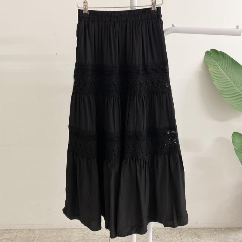 Honey J Sandy Embroidery Lace Banding Long Skirt 3 Colors