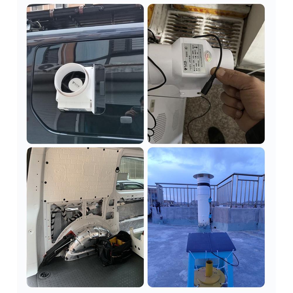 75/100mm Inline Duct Exhaust Fan 12V 6W Low-Noise PVC Ventilation Blower For Kitchen Bathroom Greenhouse Air Quality Improvement